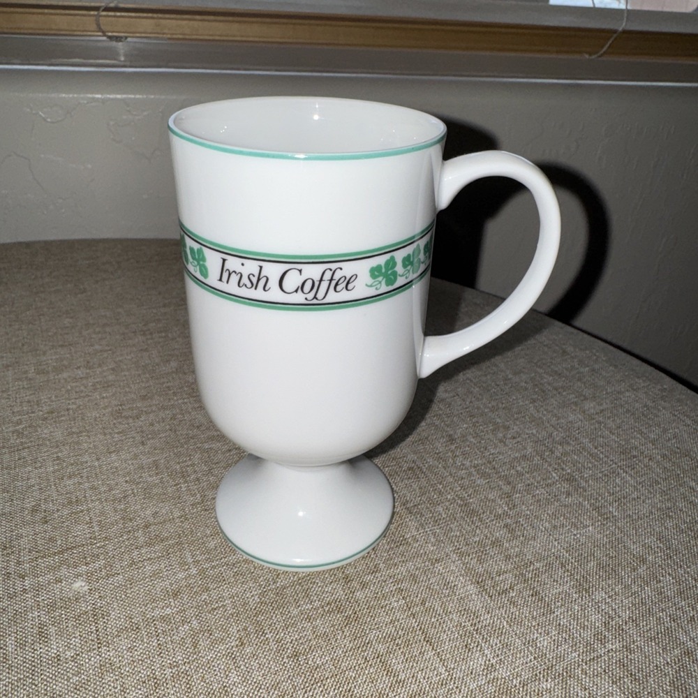 Vintage Irish Coffee Footed Mug Cup Enesco Japan 8391
